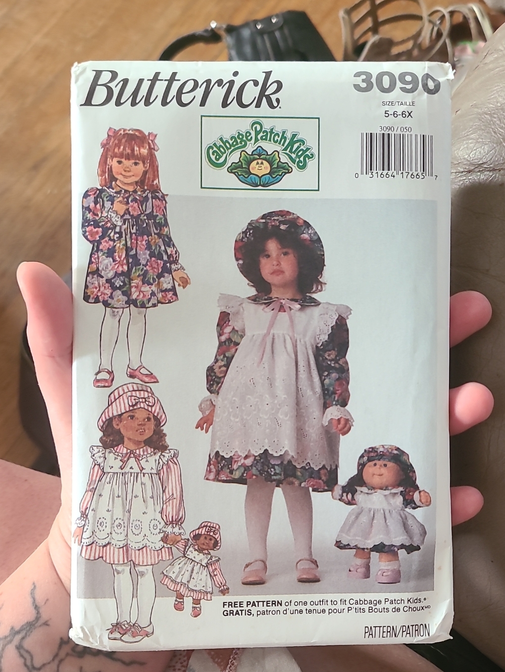vintage Butterick 3090 child and Cabbage Patch Kids doll sewing pattern